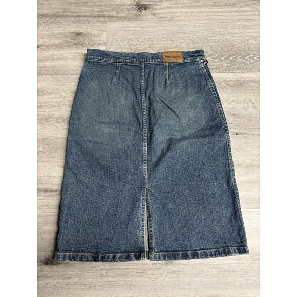 Polo Ralph Lauren Dresses & Skirts - Vintage 90s Ralph Lauren Polo Jeans Co Denim Back Slit Skirt Size 8